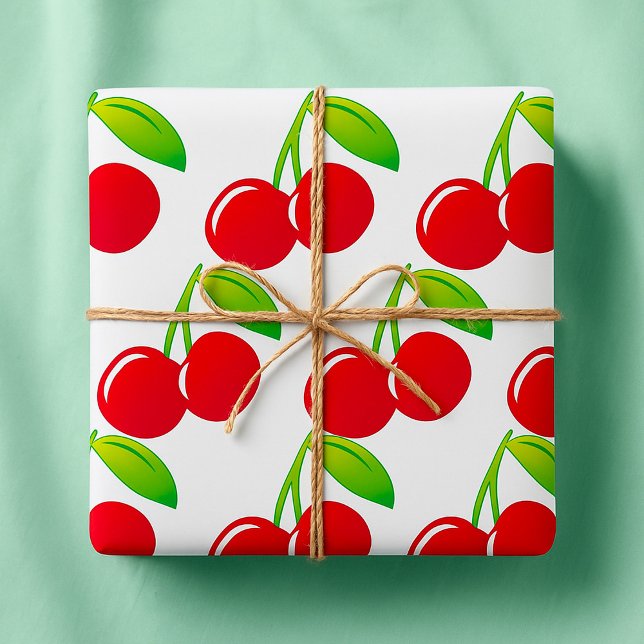 Ripe Bright Red Cherries Geschenkpapier (Von Creator hochgeladen)