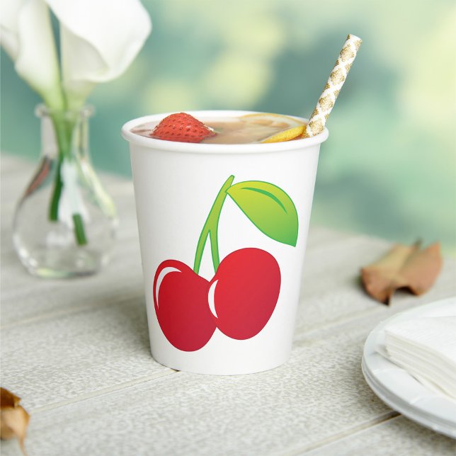 Ripe Bright Red Cherries Pappbecher (Von Creator hochgeladen)