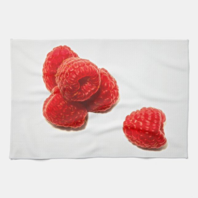 Ripe Red Raspberries Küchentuch (Horizontal)