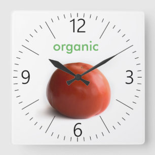 Ripe tomato quadratische wanduhr