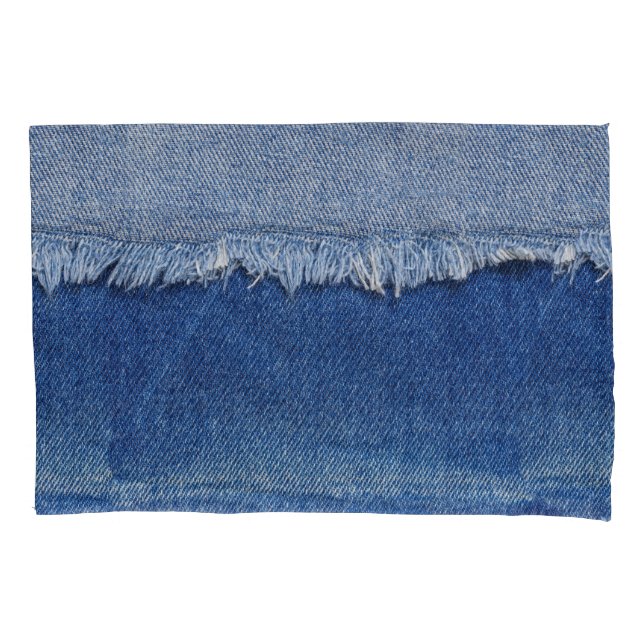 Ripped Denim Jeans Fabric Hintergrund Kissenbezug (Vorderseite)