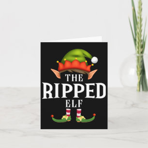 Ripped Elf Group Funny Christmas Pajama Party Karte