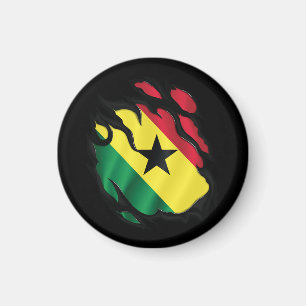 Ripped Flag Ghana Magnet