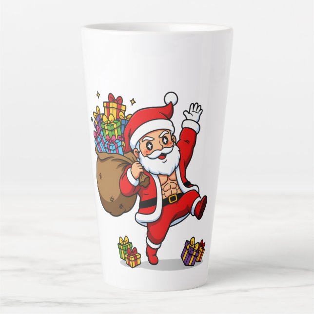 Ripped Santa Christmas | Muscular Claus & Holiday  Milchtasse (Vorderseite)