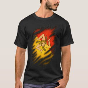Ripped Shirt Design mit sizilianischer Flagge