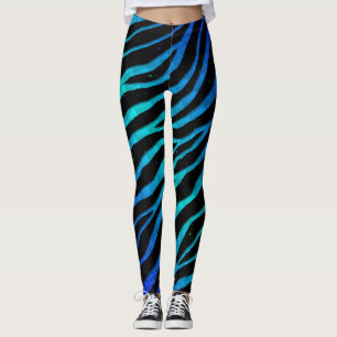 Ripped SpaceTime Stripes - Blau/Cyan Leggings