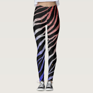 Ripped SpaceTime Stripes - Blau/weiß/rot Leggings