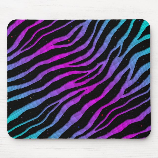 Ripped SpaceTime Stripes - Cyan/Pink Mousepad (Vorne)