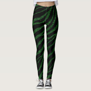 Ripped SpaceTime Stripes - Glitzer grün Leggings