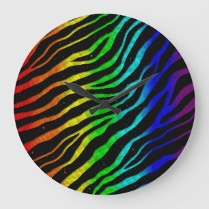 Ripped SpaceTime Stripes - Light Spectrum Große Wanduhr