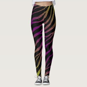 Ripped SpaceTime Stripes - Limon/Lila Leggings
