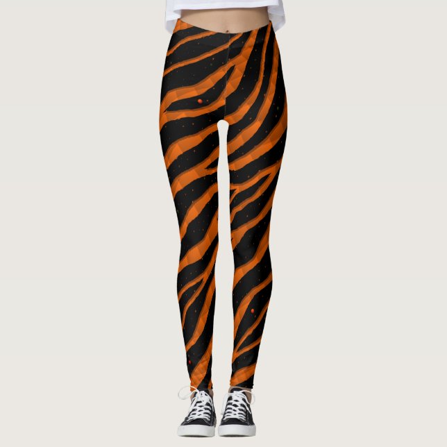 Ripped SpaceTime Stripes - Orange Leggings (Vorderseite)