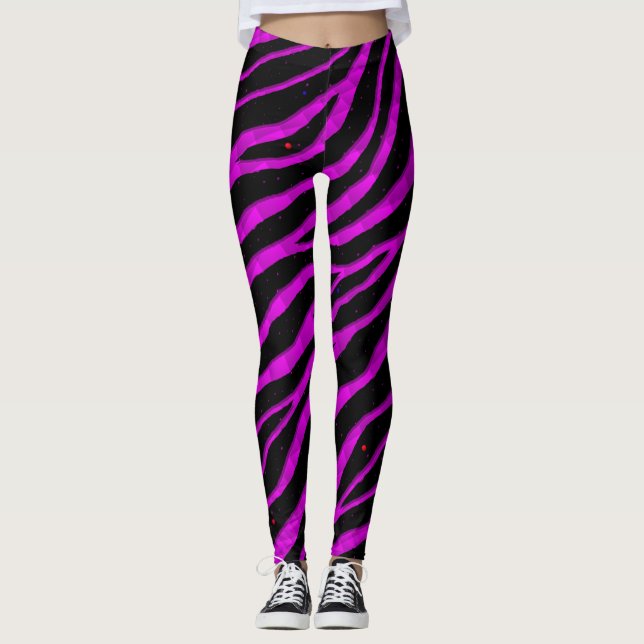 Ripped SpaceTime Stripes - Pink Leggings (Vorderseite)