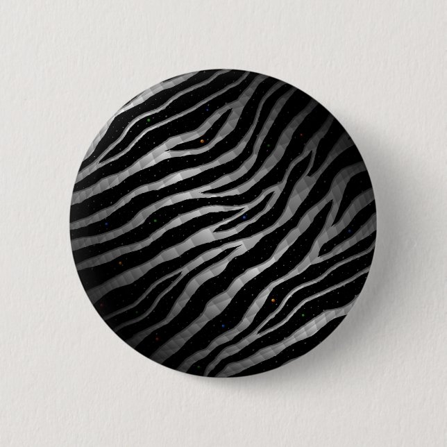 Ripped SpaceTime Stripes - Schwarzweiß Button (Vorderseite)