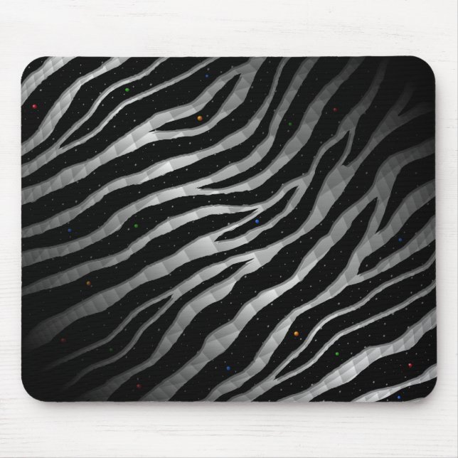 Ripped SpaceTime Stripes - Schwarzweiß Mousepad (Vorne)