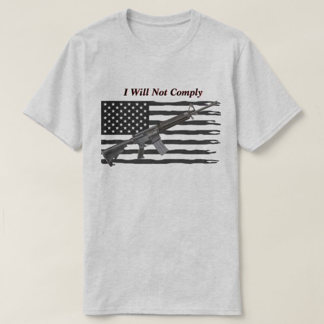 Ripped USA Flag I will light not compliance T-Shirt (Design vorne)