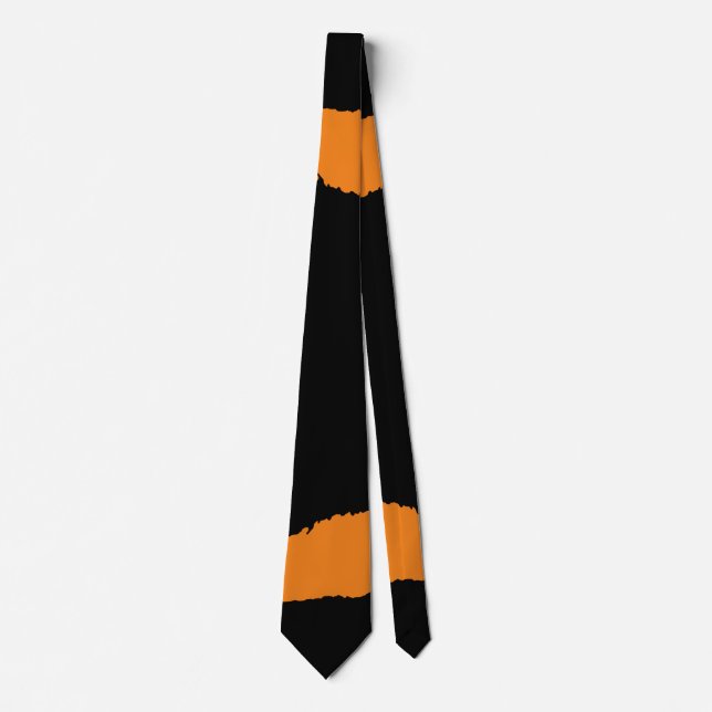 Ripped Wave Halloween ed schwarz orange Krawatte (Vorderseite)