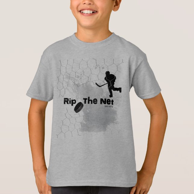 Rippen Sie den Net Hockey Player T-Shirt (Vorderseite)