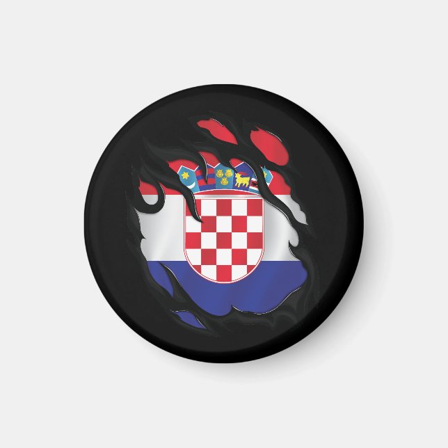 Rippenflagge Kroatien Magnet (Vorne)