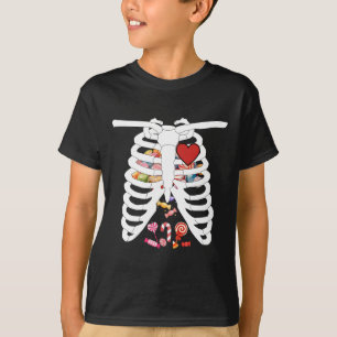 Rippenkäfig Röntgenbild Süßigkeiten Lustiges Hallo T-Shirt