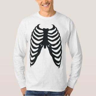 Rippenkäfig schwarze Knochen zwischen Kostüm T-Shirt