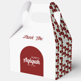 RIPPENWEISES, weißes rotes Muster, Aqiqah Babydusc Geschenkschachtel