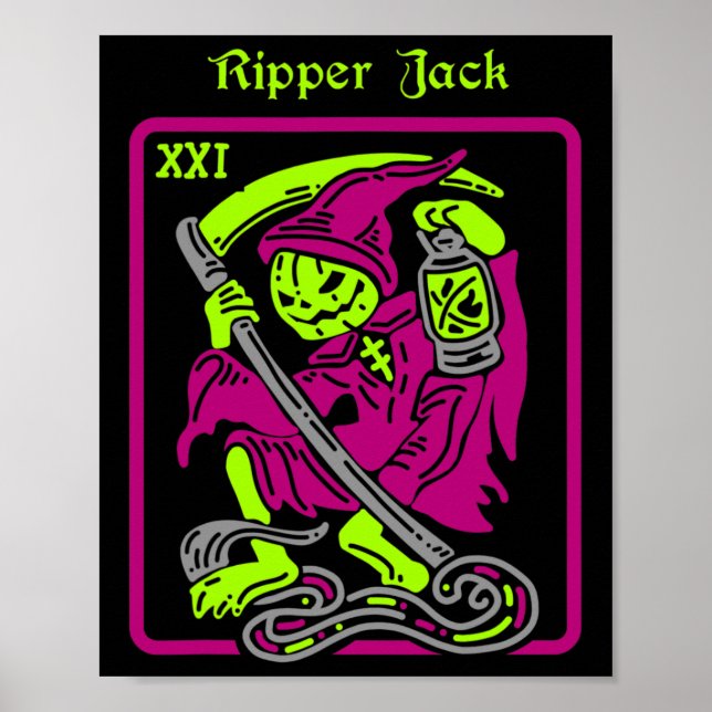Ripper Jack Tarot Card Halloween Occult Decke Männ Poster (Vorne)