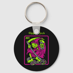 Ripper Jack Tarot Card Halloween Occult Decke Männ Schlüsselanhänger