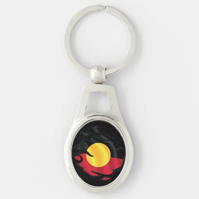 Rippfahne der Aborigine Schlüsselanhänger (Vorderseite)