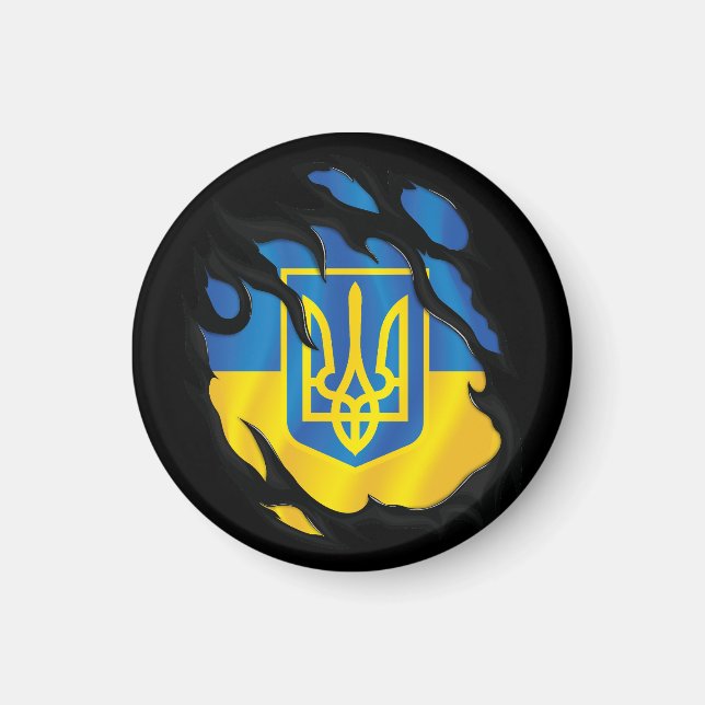 Rippfahne der Ukraine Magnet (Vorne)