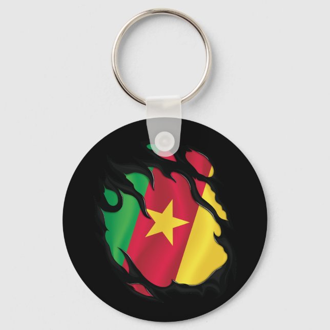 Rippfahne von Kamerun Schlüsselanhänger (Vorderseite)