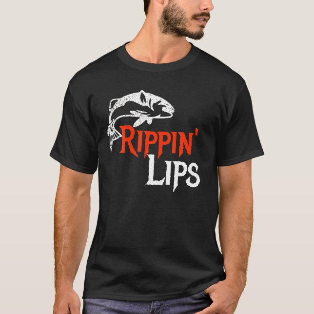 Rippin Lips Fischerei Fischer Angler Bass Walleye T-Shirt (Vorderseite)