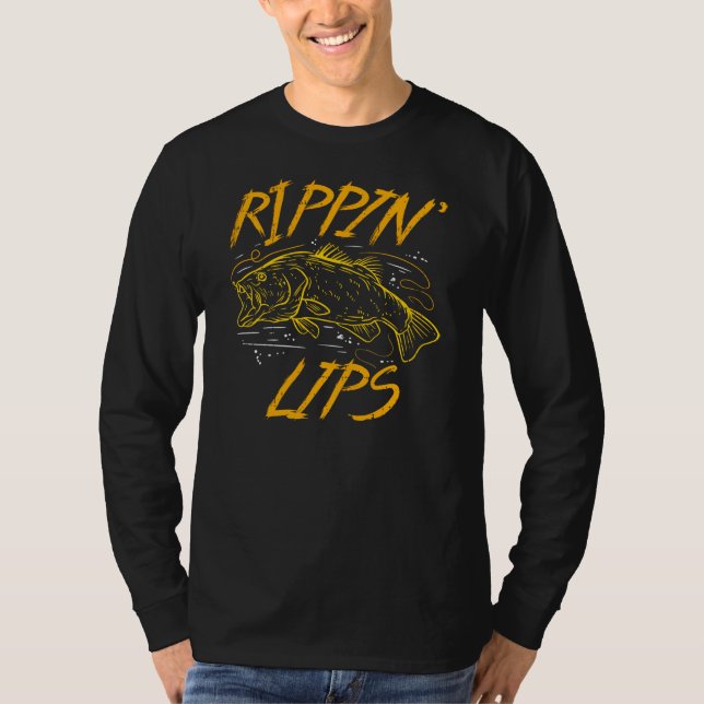 Rippin Lips Fish Illustration mit Hook T-Shirt (Vorderseite)