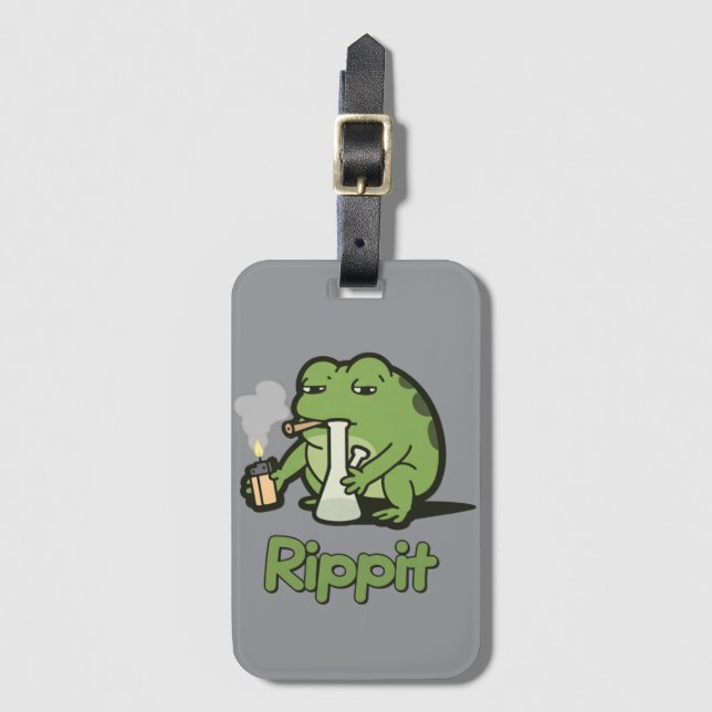 Rippit Lustiger Frosch Stoner-Geschenk, Stoner-Mäd Gepäckanhänger (Vorderseite Vertikal)