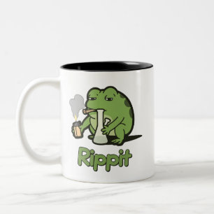 Rippit Lustiger Frosch Stoner-Geschenk, Stoner-Mäd Zweifarbige Tasse