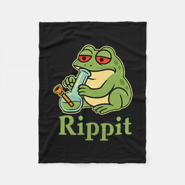 Rippit Stoner Frosch rauchende Stoner Illustration Fleecedecke (Vorderseite)
