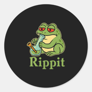Rippit Stoner Frosch raucht Stoner Runder Aufkleber