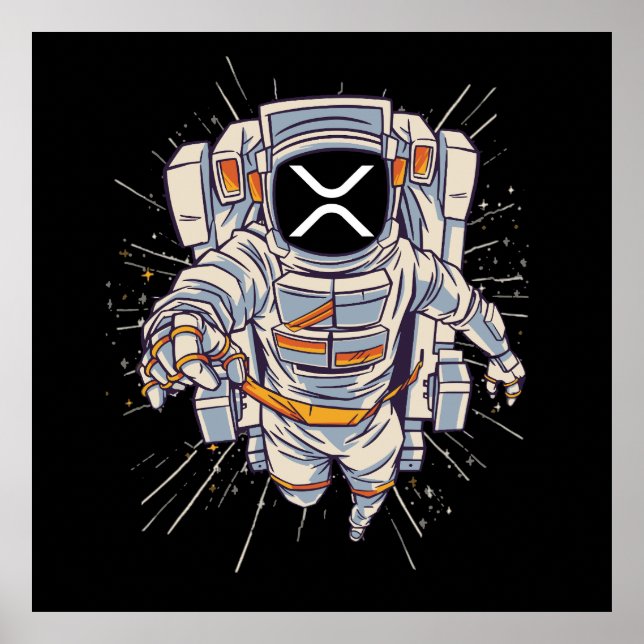 Ripple Astronaut - Xrp Crypto Poster (Vorne)