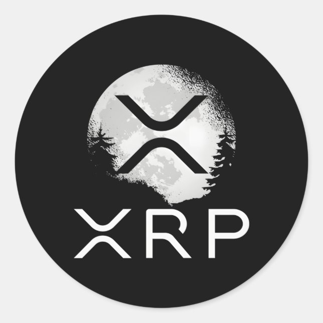 Ripple Coin Xrp Ledger Moon Kryptowährung Bull Ma Runder Aufkleber (Vorderseite)