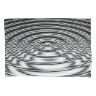 Ripple Effekt Wellenmuster Weiß auf Schwarz Monogr Kissenbezug