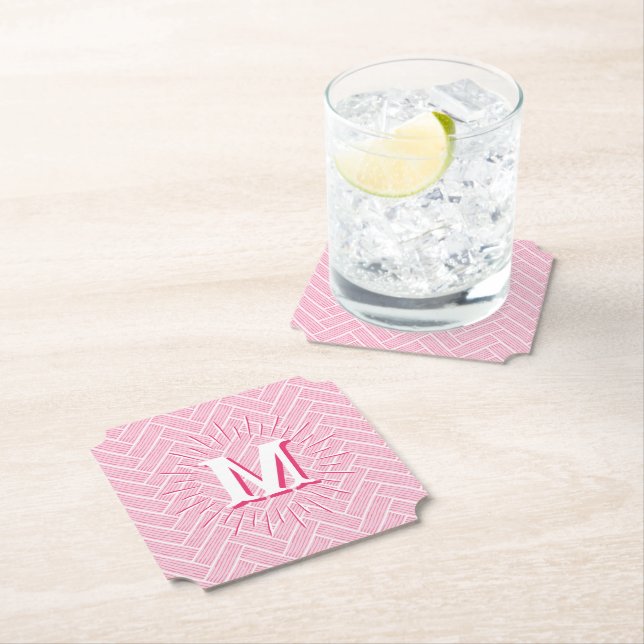 Ripple Herringbone in Rosa Personalisiert Untersetzer (Vor Ort)