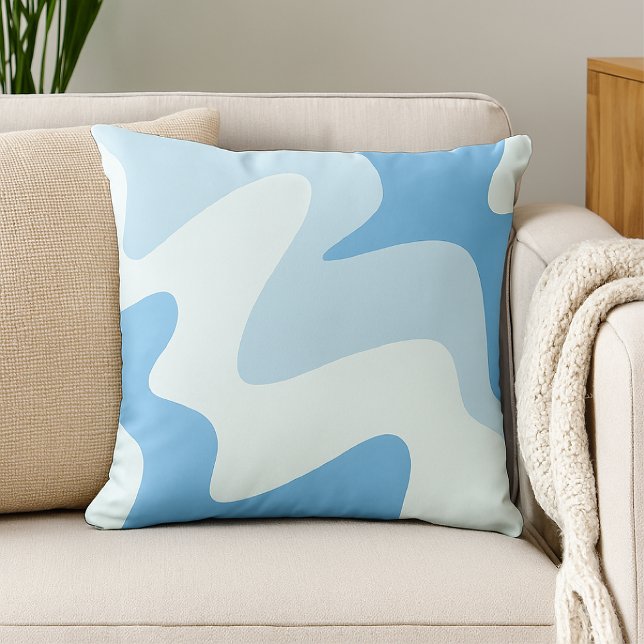Ripple Rhythm Blue Tones Throw Kissen (Von Creator hochgeladen)