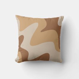 Ripple Rhythm Brown Cream Throw Kissen