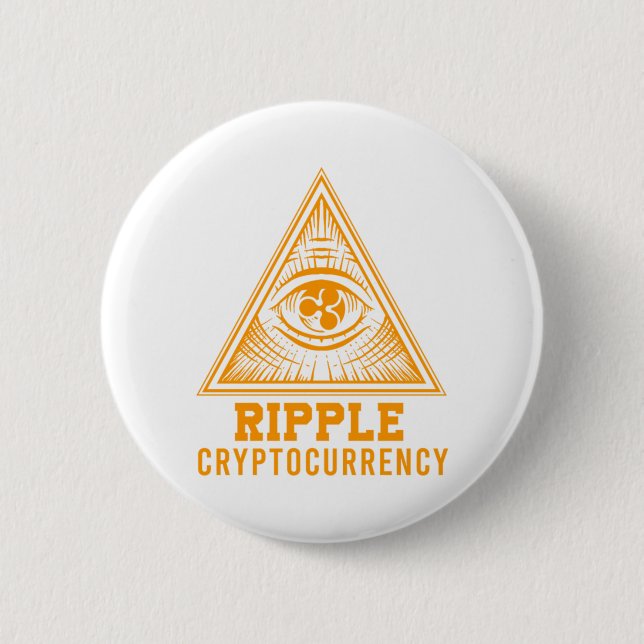 Ripple XRP Alle sehen Auge Krypto Illuminati Gesch Button (Vorderseite)