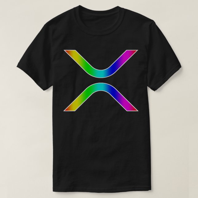 Ripple XRP in Rainbow Gradient TShirt (Design vorne)