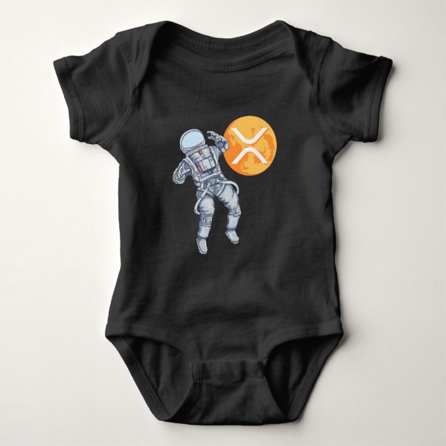 Ripple XRP Kryptowährung - Crypto Astronaut Baby Strampler (Vorderseite)
