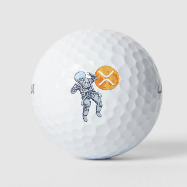 Ripple XRP Kryptowährung - Crypto Astronaut Golfball (Vorderseite)