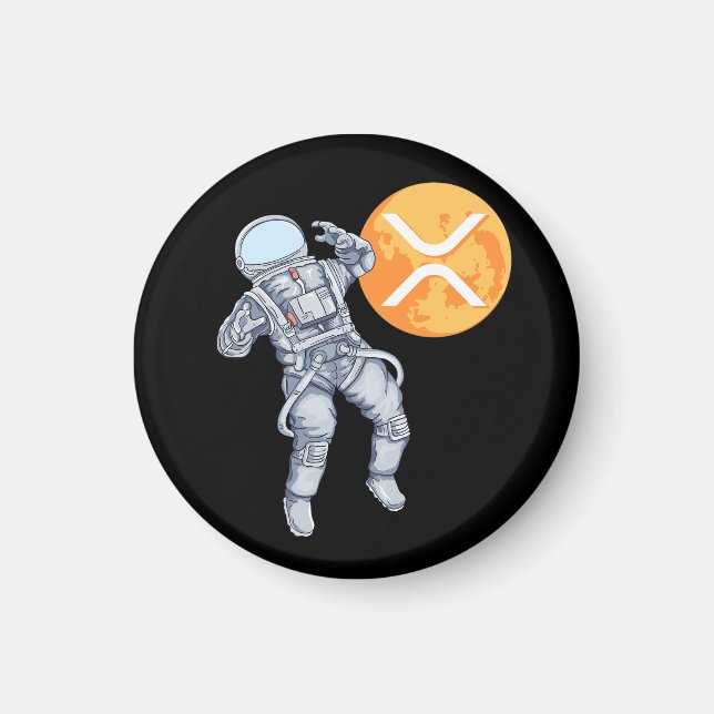 Ripple XRP Kryptowährung - Crypto Astronaut Magnet (Vorne)