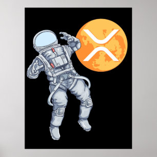Ripple XRP Kryptowährung - Crypto Astronaut Poster