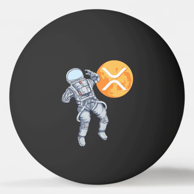 Ripple XRP Kryptowährung - Crypto Astronaut Tischtennisball (Vorderseite)